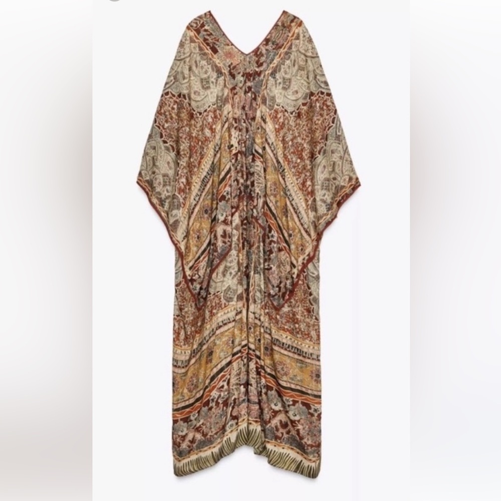 Zara Paisley Caftan Dress - Picture 8 of 10